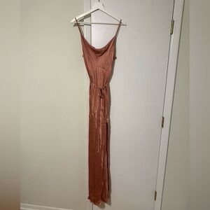 Shona Joy La Lune Bias Cowl Maxi Dress in Antique Rose